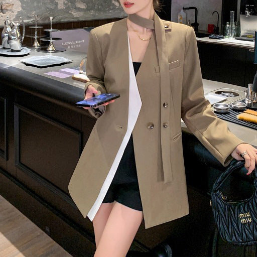 Damen Übergrößen Blazer mit asymmetrischem Design Drune