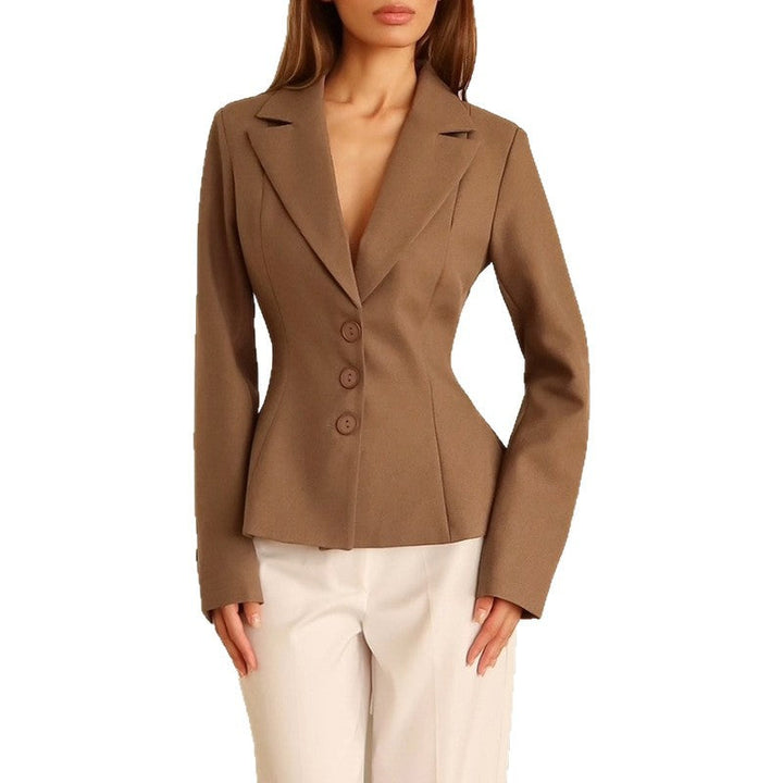 Damen taillierter Blazer mit elegantem Revers Drune