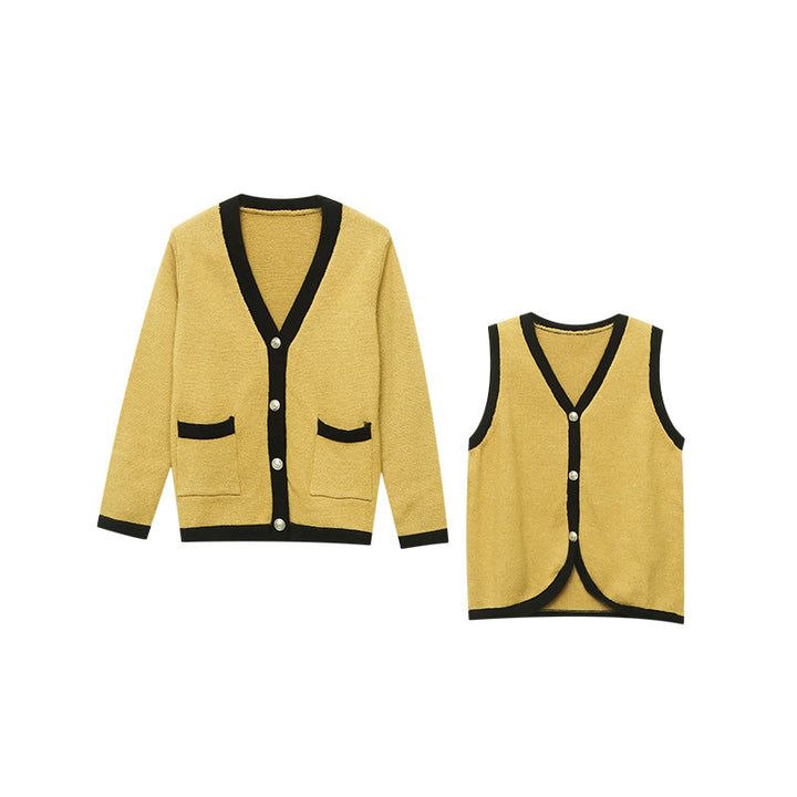 Damen kuscheliger Strickjacke mit dekorativen Knopfdetails Drune