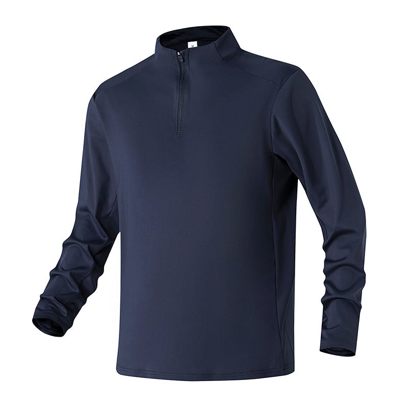 Herren Atmungsaktives Funktions‑Halbzip Trainingsshirt mit Stretch und Stehkragen Drune