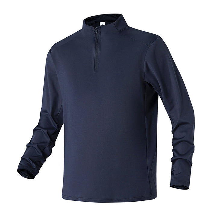 Herren Atmungsaktives Funktions‑Halbzip Trainingsshirt mit Stretch und Stehkragen Drune