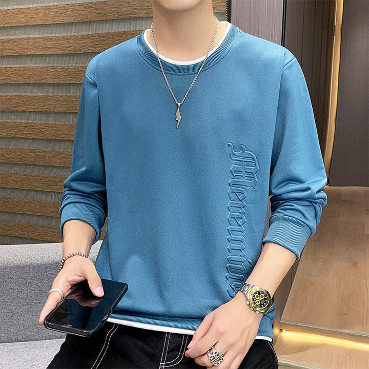 Herren Oversize-Sweatshirt mit Rippbündchen und geprägtem Seitenprint Drune