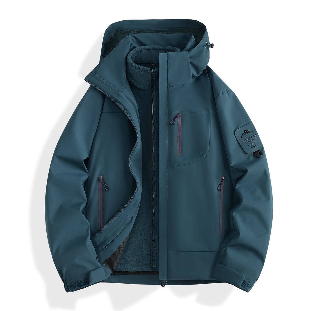 Damen zweilagige Softshell-Parka mit herausnehmbarem Fleecefutter und wasserdichten Reißverschlüssen Drune