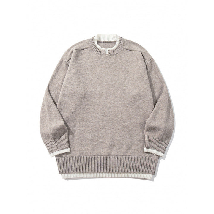 Unisex Relaxed-Fit Feinstrick-Pullover mit Kontrastbündchen und verlängertem Rippenbund Drune