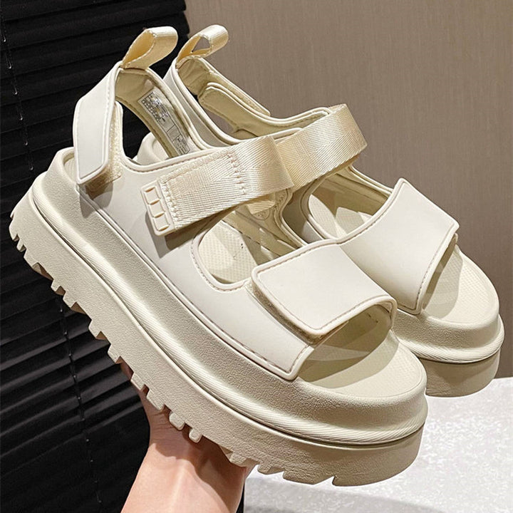 Damen Sportliche Sandalen mit verstellbaren Klettverschlüssen und rutschfester Profilsohle Drune