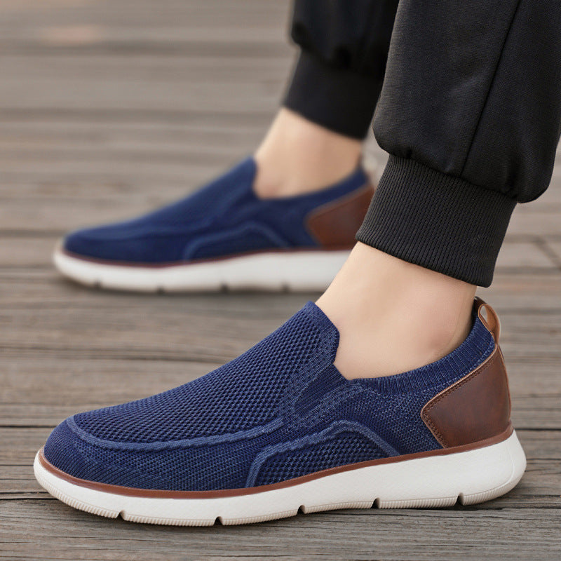 Herren nan atmungsaktiver Strickslipper mit elastischem Einstieg und stoßdämpfender EVA-Sohle Drune