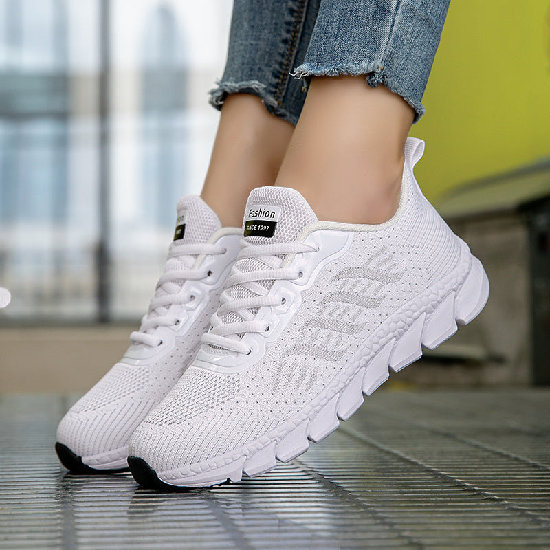 Damen nan nahtlose Strick-Laufschuhe mit viskoelastischem Komfort-Fußbett und segmentierter Flexlaufsohle Drune