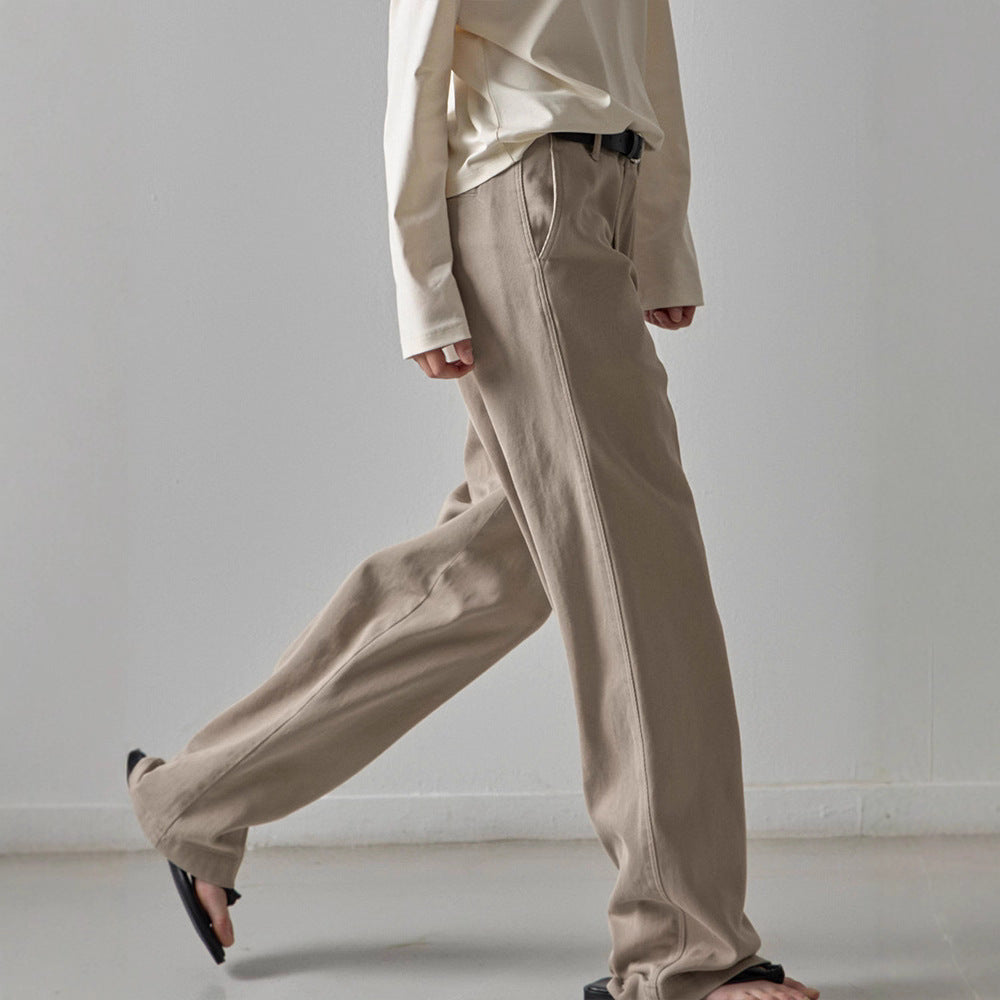 Damen weite Denim-Hose mit hohem Bund Drune