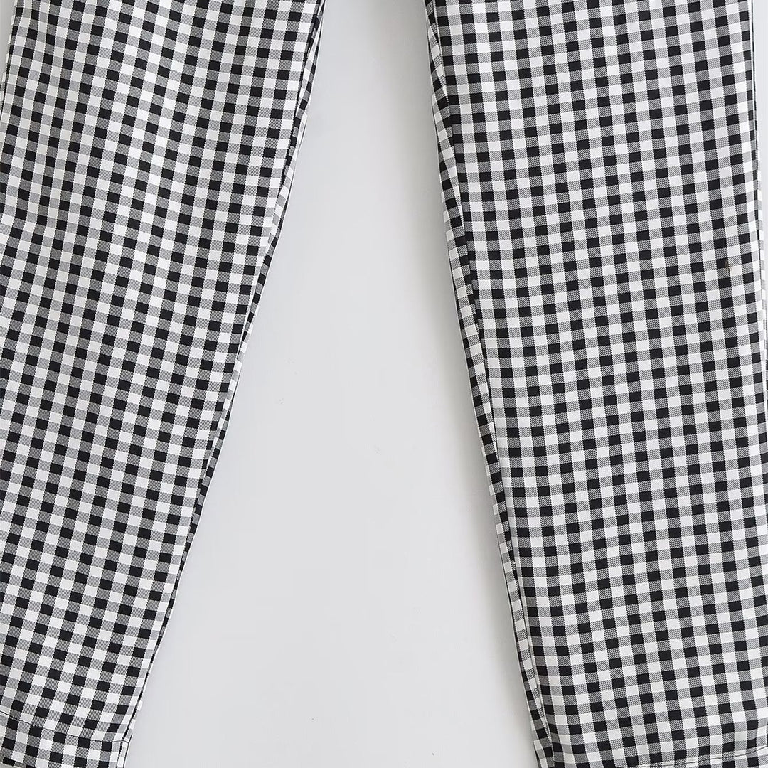 Damen karierten Hose mit lockerem Schnitt Drune