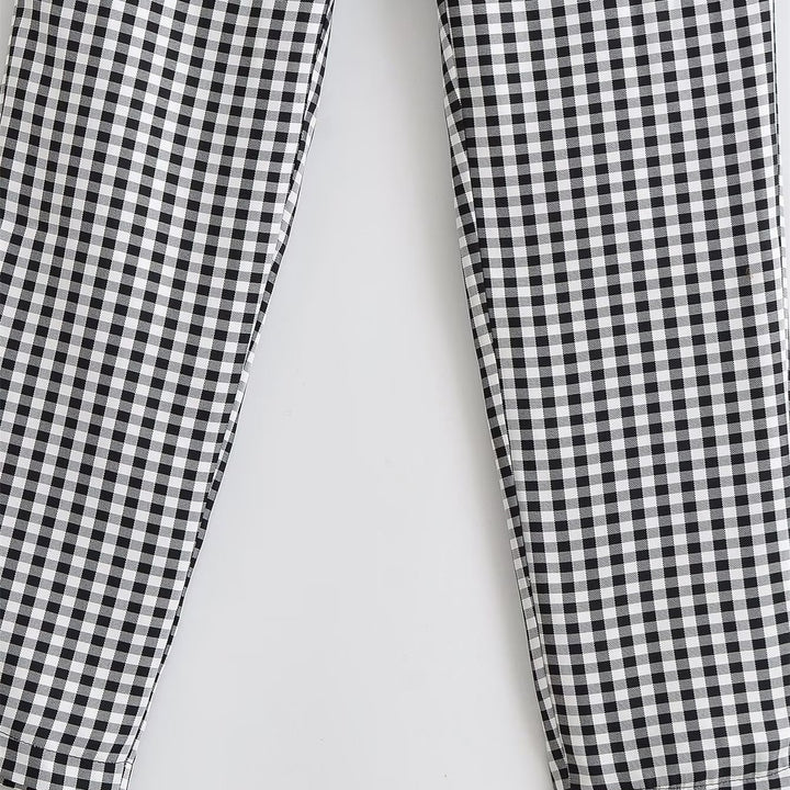 Damen karierten Hose mit lockerem Schnitt Drune