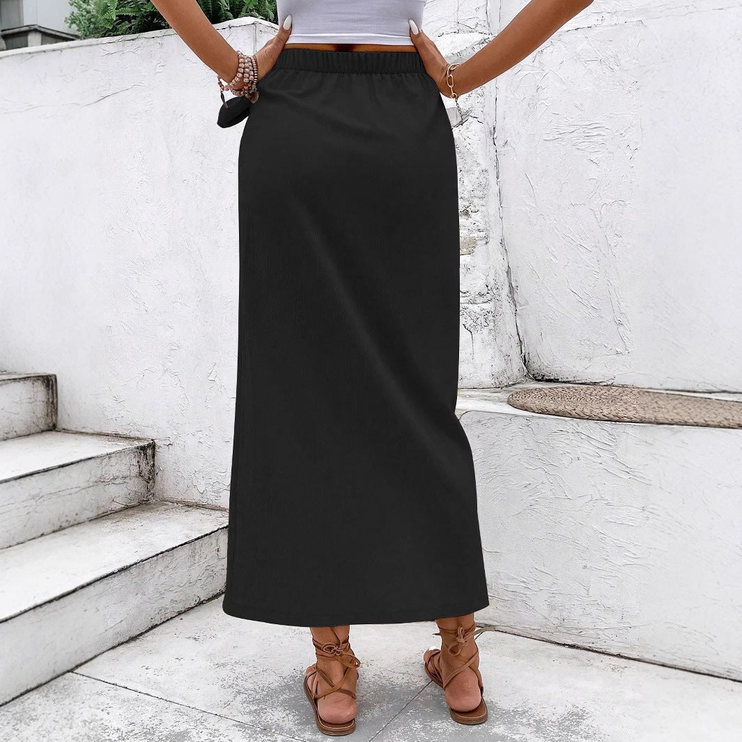 Damen Eleganter Wickelrock mit Schleifendetail Drune