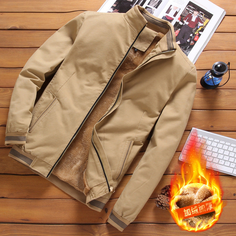Herren nan gefütterte Winterblousonjacke mit weichem Teddyfutter, winddichter Außenhülle und verdecktem Zweiwege-Reißverschluss Drune