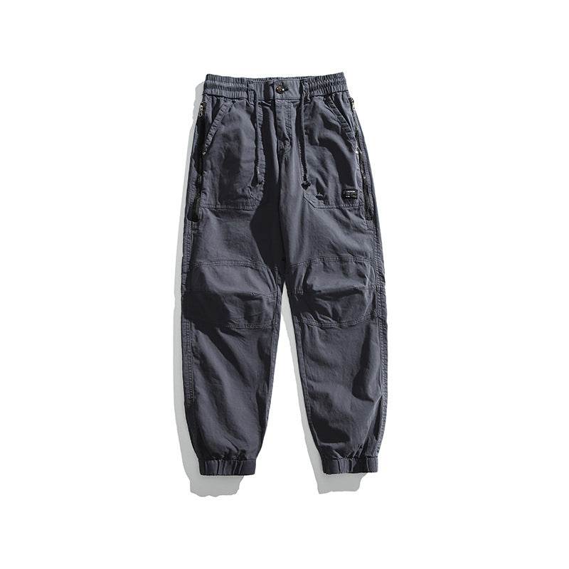 Herren Taktische Utility-Cargohose im Joggerstil mit verstärkten Kniepaneelen, Reißverschlusstaschen und elastischem Bund Drune