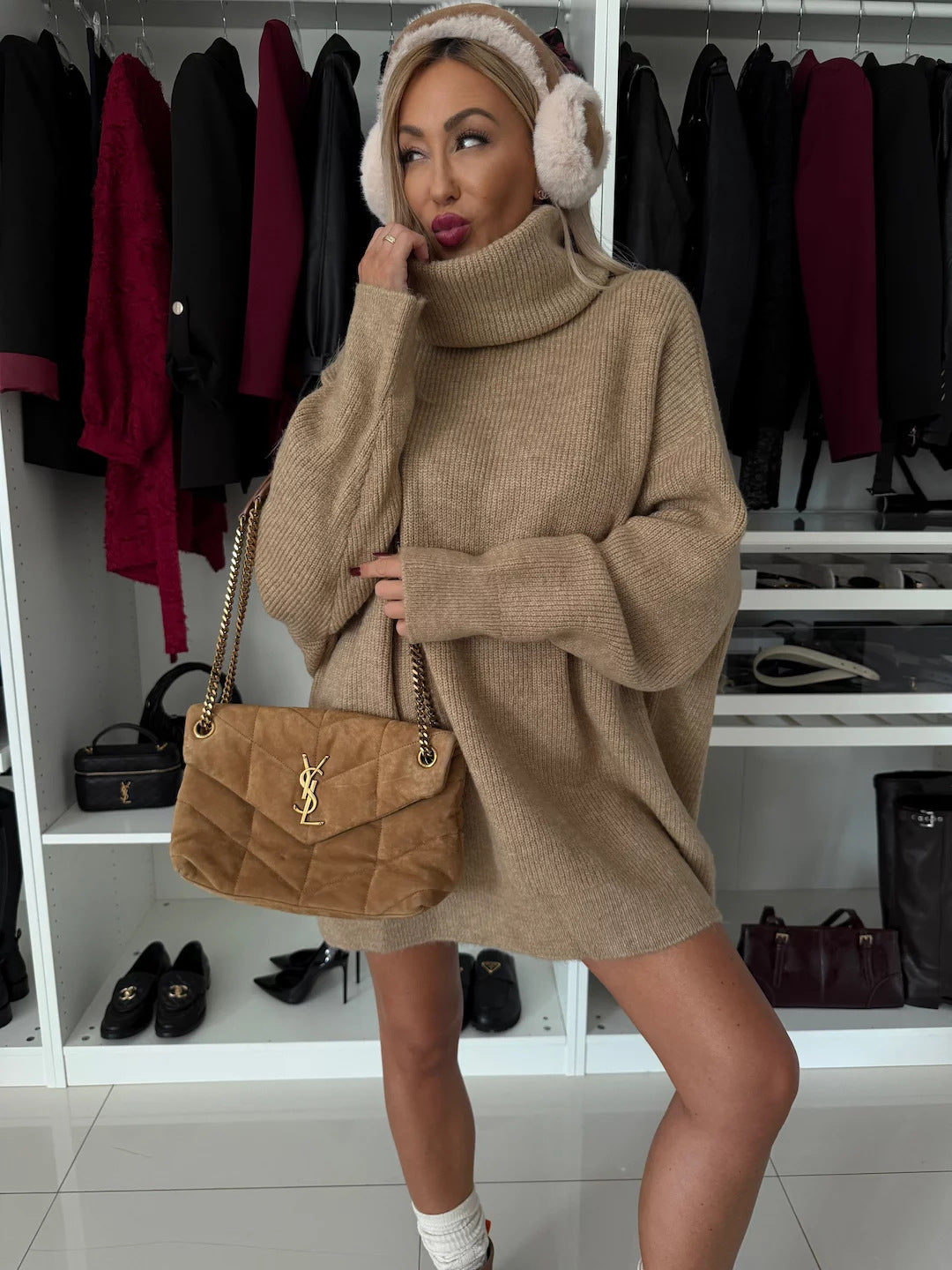 Damen kuscheliger Oversized Pullover Drune