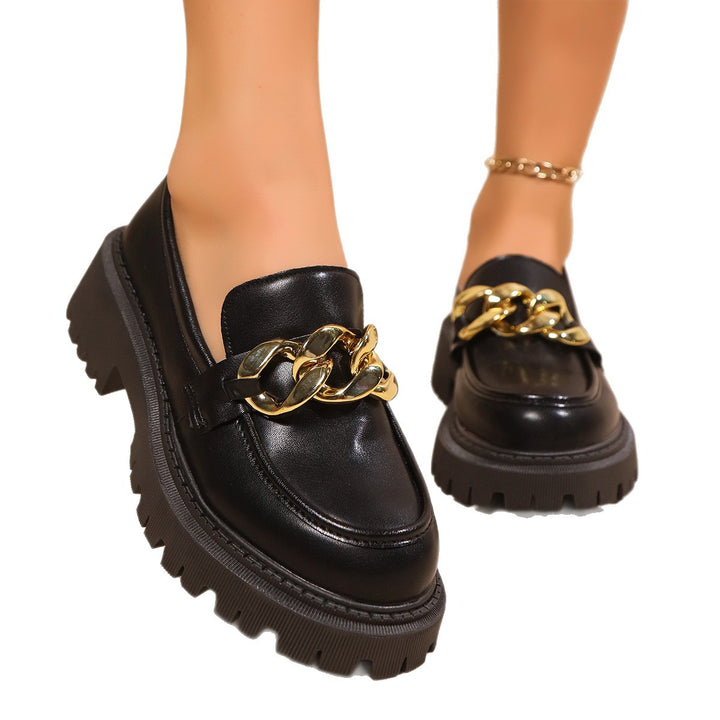Damen Klobige Plateau‑Loafer mit grober Profilsohle und gepolstertem Schaft Drune