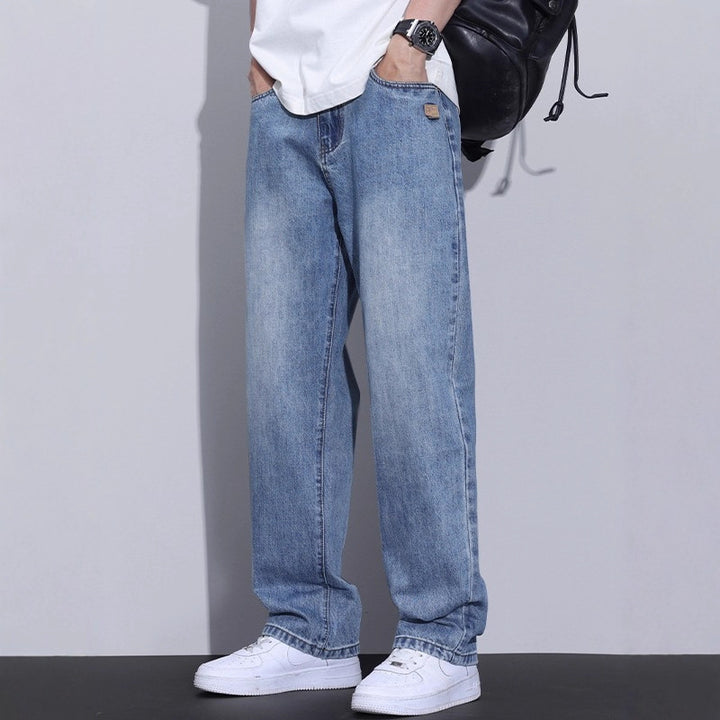 Herren Bequeme Weitbein-Jeans Drune