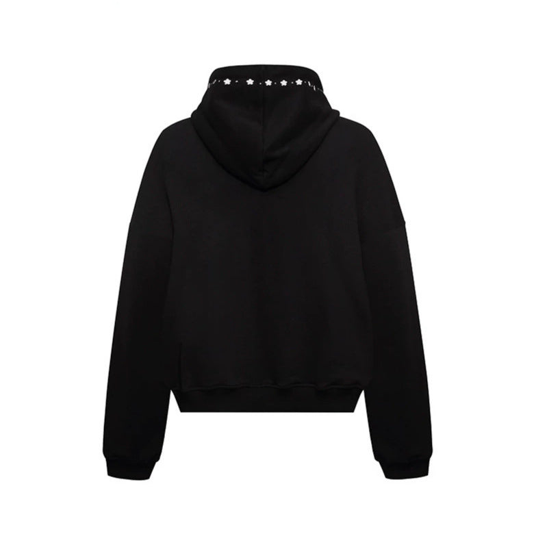 Damen Kapuzen-Zipjacke mit Nietenbesatz und Oversize-Schnitt Drune