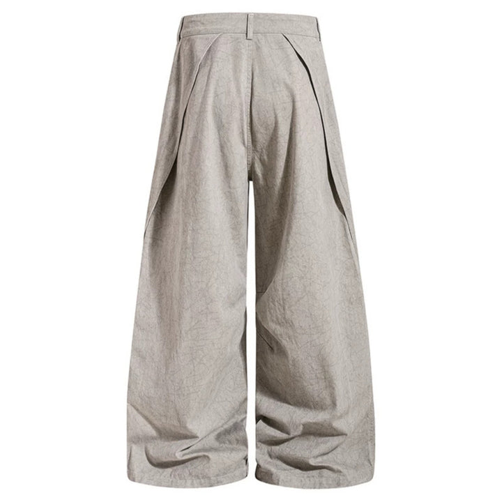 Damen Weite Drapierte Culotte-Cargohose mit hoher Taille und Zip-Taschen Drune