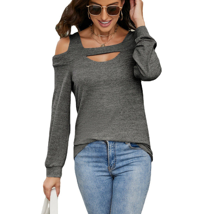 Damen modisches Sweatshirt mit asymmetrischem Ausschnitt Drune