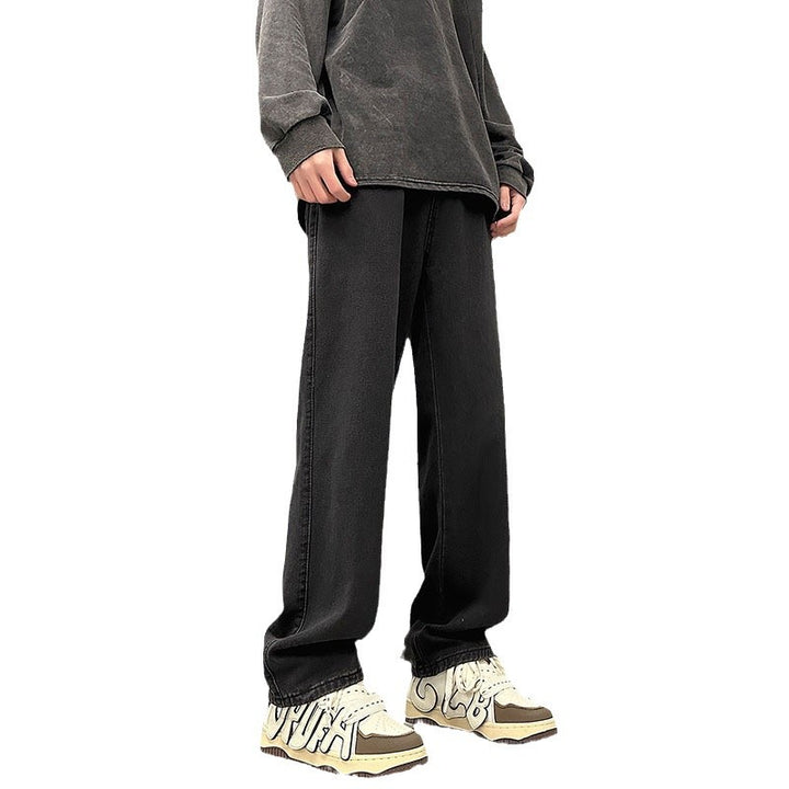 Herren Weite Vintage-Denim-Hose im Baggy‑Straßenstyle mit vorderer Bügelfalte Drune