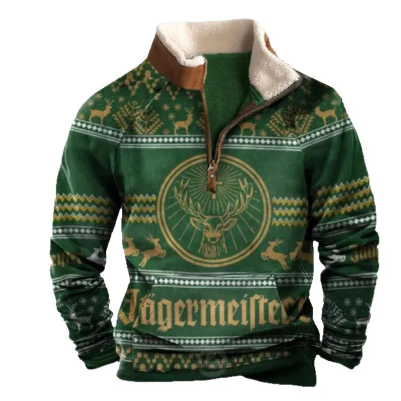 Herren Wärmender Fleece-Pullover mit Stehkragen Drune