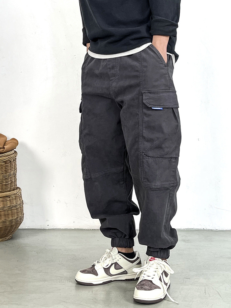 Herren Cargohose im Camouflage-Utility-Stil mit geradem Bein und robustem Canvas Drune