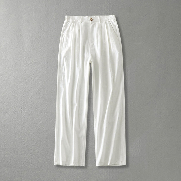 Damen Weite Bundfalten-Hose mit hoher Taille Drune