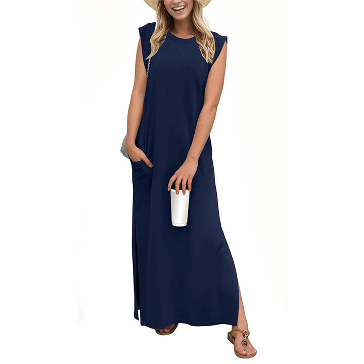 Damen Maxikleid mit lässigem Schnitt und minimalistischen Details Drune