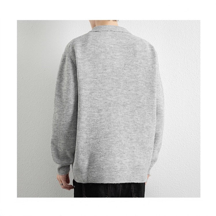 Herren Strickpullover mit Knopfleiste Drune
