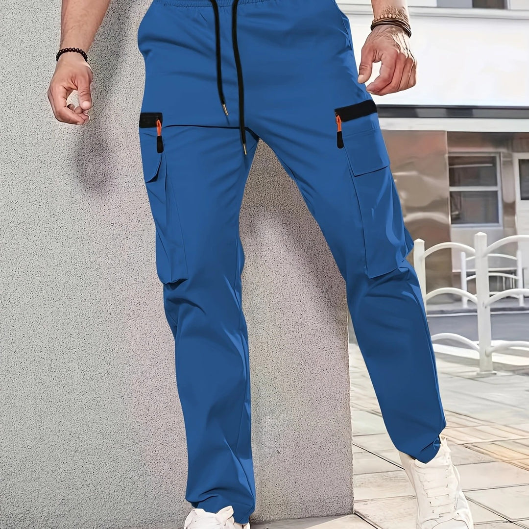 Herren Tapered Cargojogginghose mit elastischem Bund, Tunnelzug & Multifachtaschen Drune