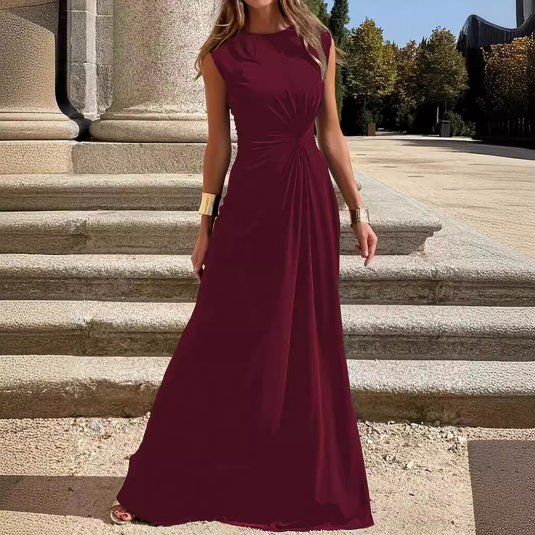 Damen Maxikleid mit elegantem Wickeldesign und figurschmeichelndem Schnitt Drune