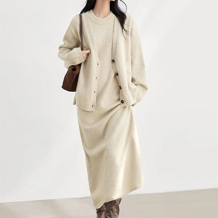 Damen Strickkleid mit lässiger Knopfleiste Drune