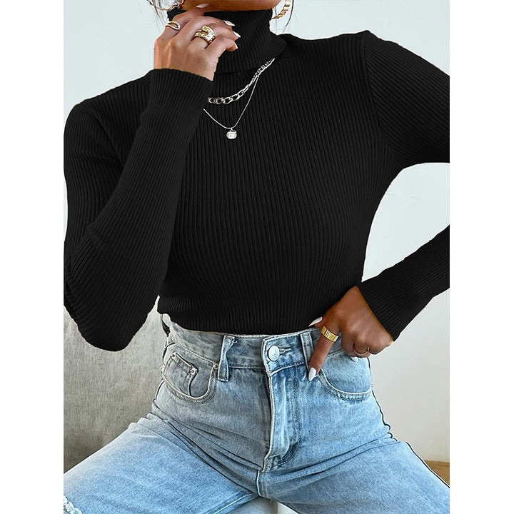Damen Rollkragenpullover mit modernem Rippdesign Drune