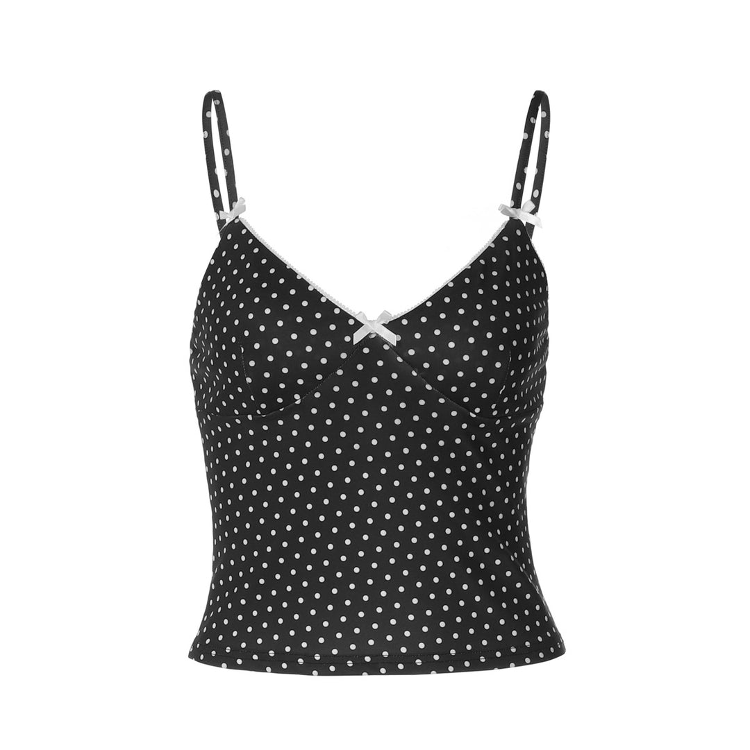 Damen Trägertop mit verspieltem Punktedesign und zarten Schleifen Drune