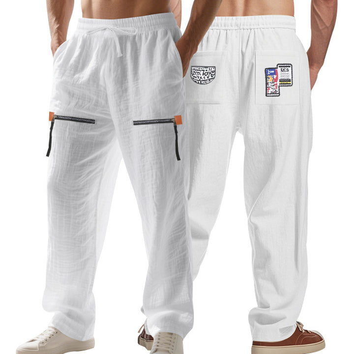 Herren nan lockere Cargo-Hose mit Reißverschlüssen und elastischem Bund Drune