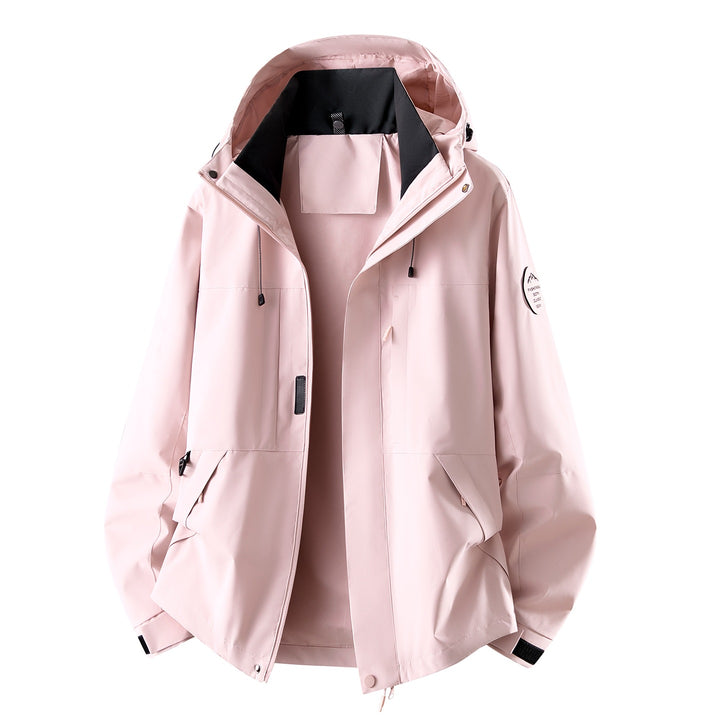 Herren Wasserabweisende Oversize-Outdoorjacke mit Kapuze, atmungsaktivem Softshell & Utility‑Taschen Drune