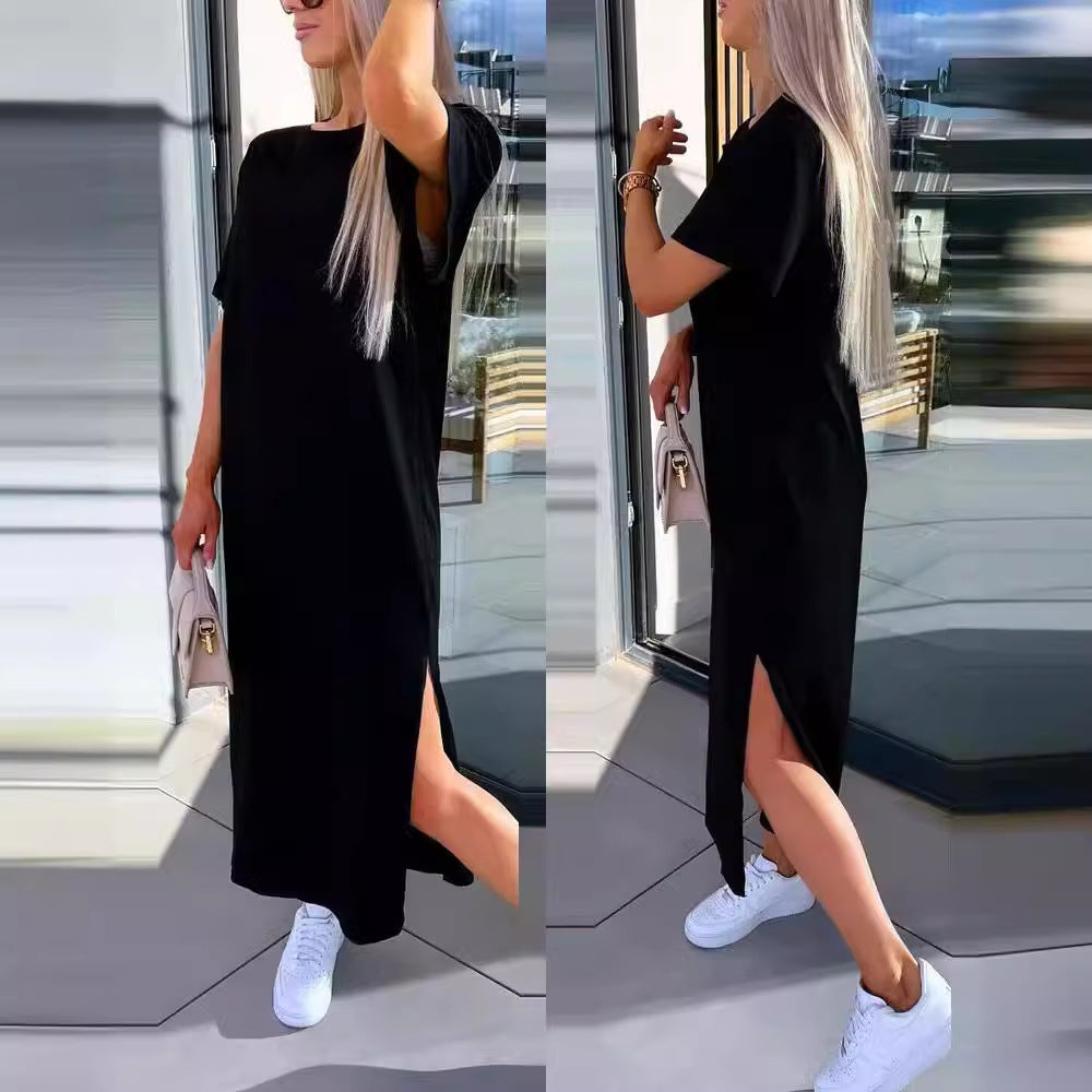 Damen Oversized Midi T-Shirt Kleid Drune