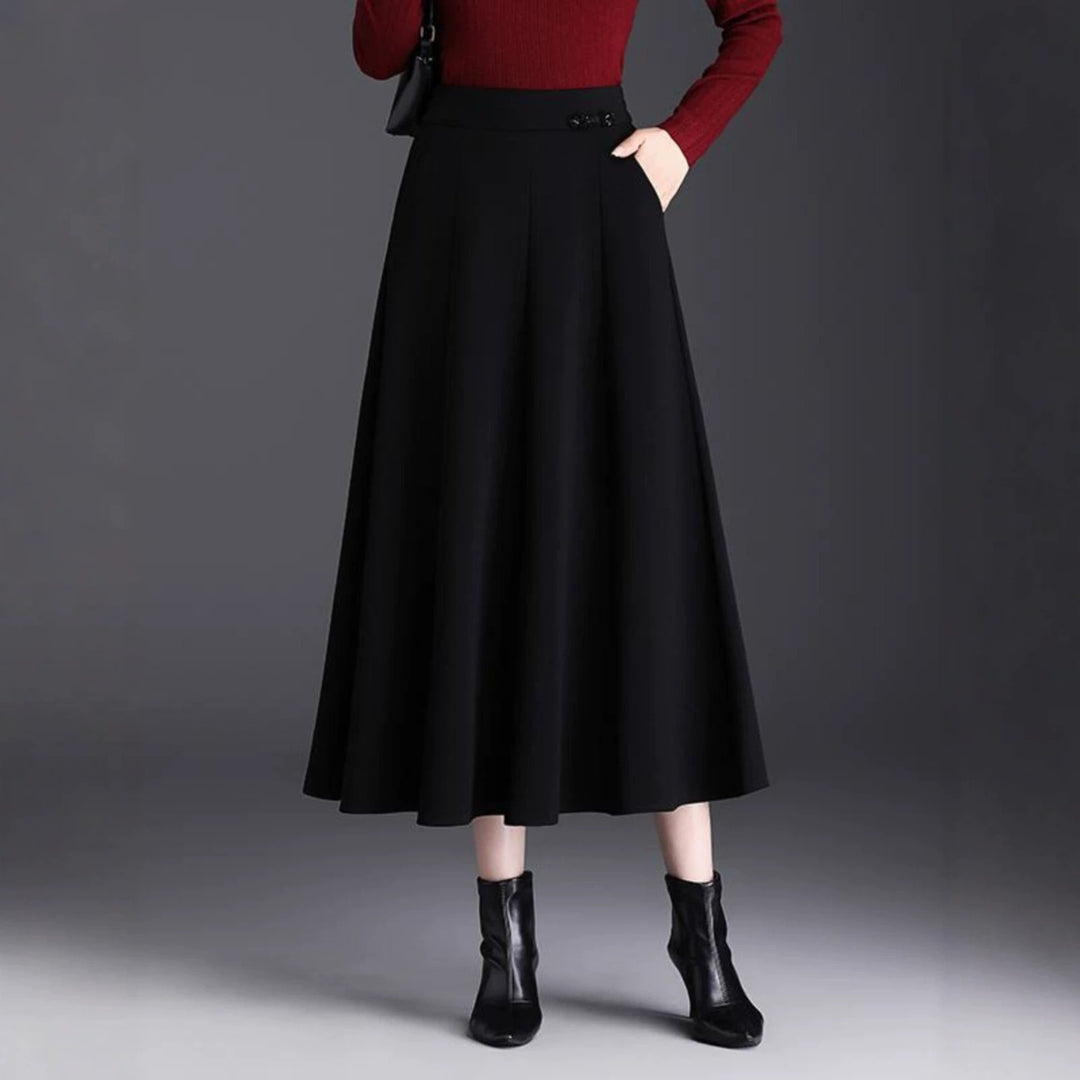 Damen Eleganter Maxirock mit hochfließendem Schnitt Drune