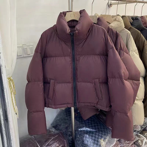 Damen Kurze wattierte Funktionsjacke mit hohem Kragen und seitlichen Taschen Drune