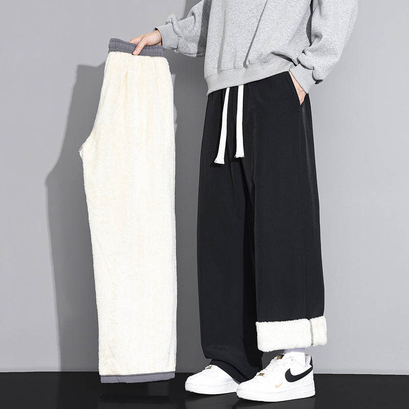 Damen Luxuriöse Fleece-Jogginghose mit weitem Schnitt