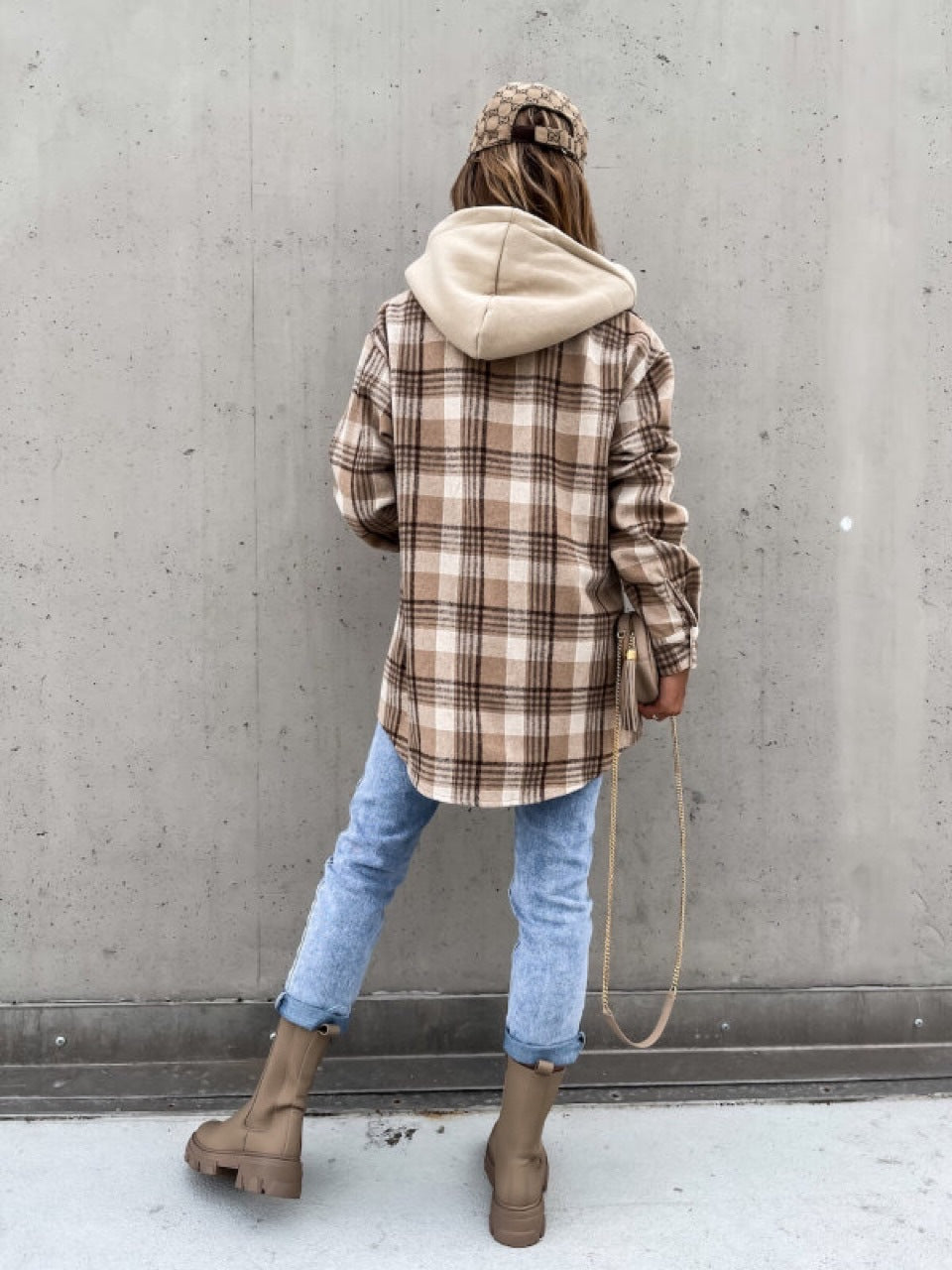 Damen Flanellhemdjacke im Karomuster mit praktischen Taschen und weichem Innenfutter Drune