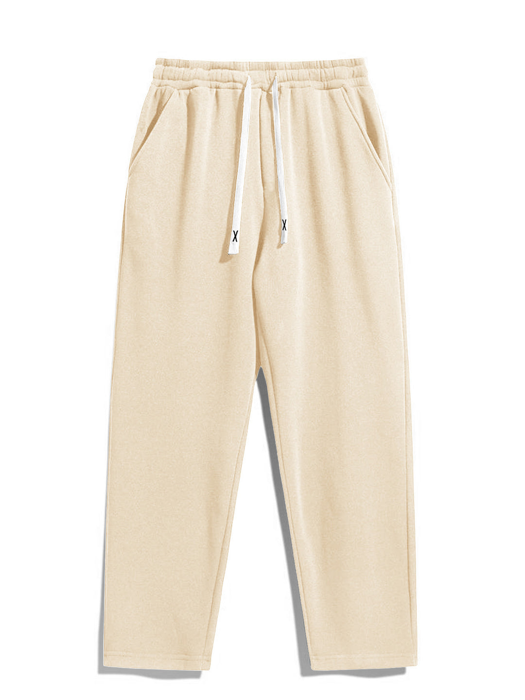 Damen Taillierte Fleece-Jogginghose mit hohem Komfortbund, Kordelzug & Seitentaschen Drune