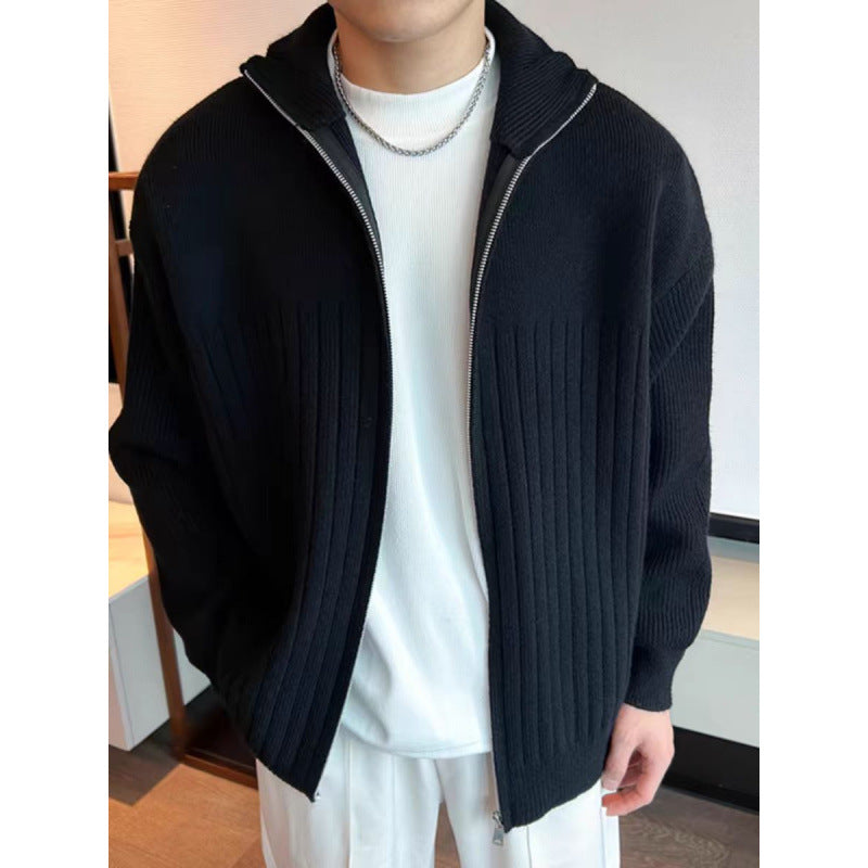 Herren Modische Strickjacke mit Reißverschluss Drune