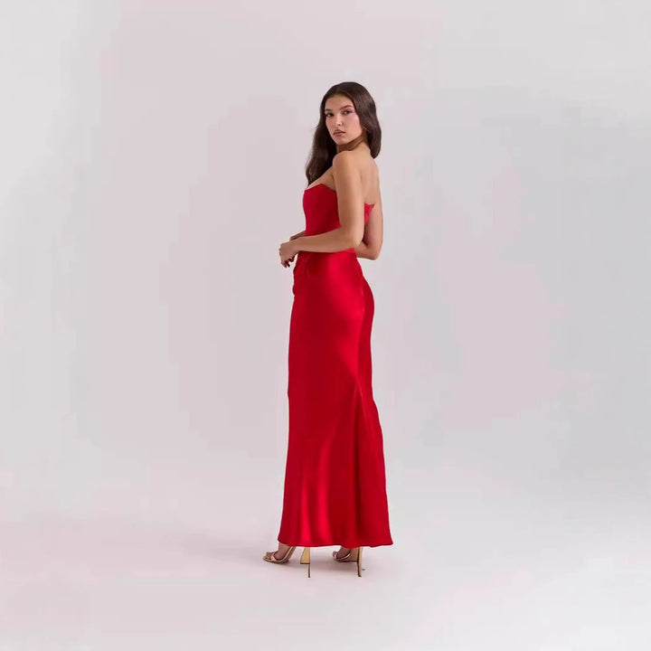 Damen elegantes, figurbetontes Abendkleid mit raffiniertem Taillendetail Drune