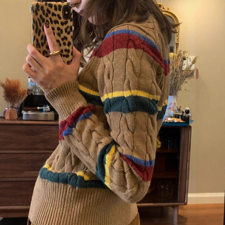 Damen Gemusterter Strickcardigan Drune