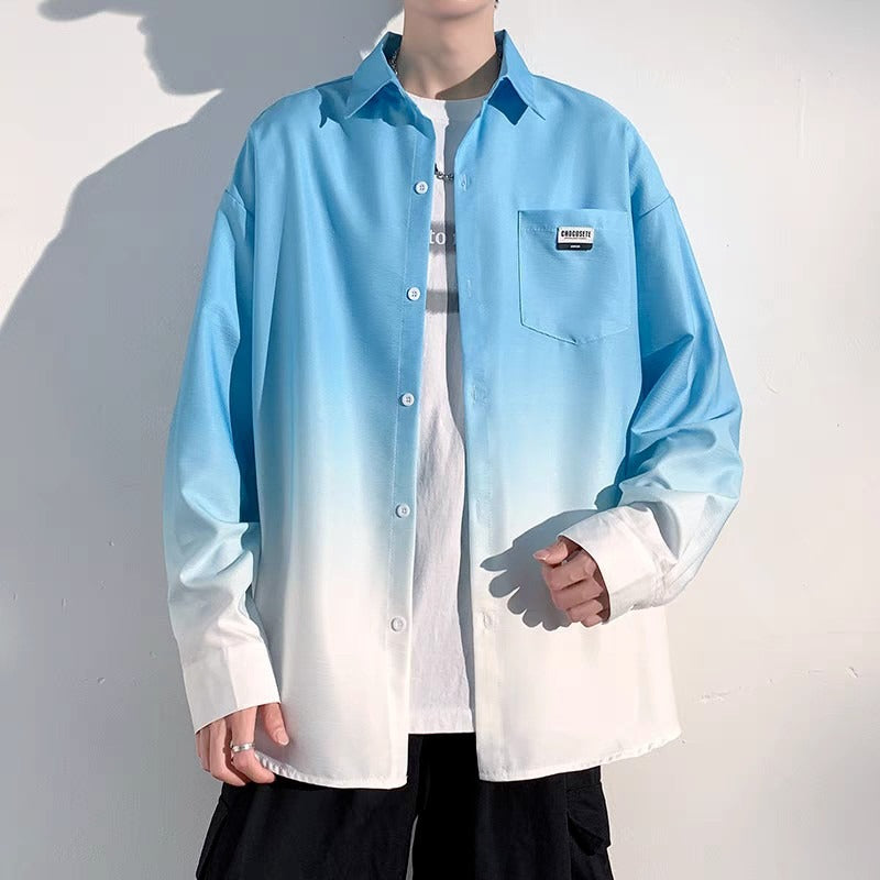 Herren Hemdjacke mit modernem Farbverlauf und praktischer Brusttasche Drune