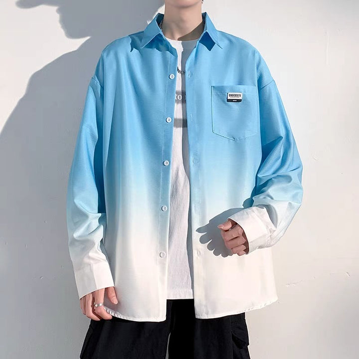 Herren Hemdjacke mit modernem Farbverlauf und praktischer Brusttasche Drune
