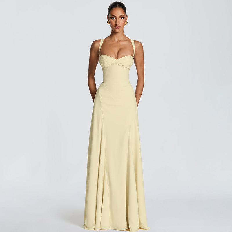 Damen Elegantes Maxikleid mit raffinierten Trägerdetails und schmeichelndem Schnitt Drune