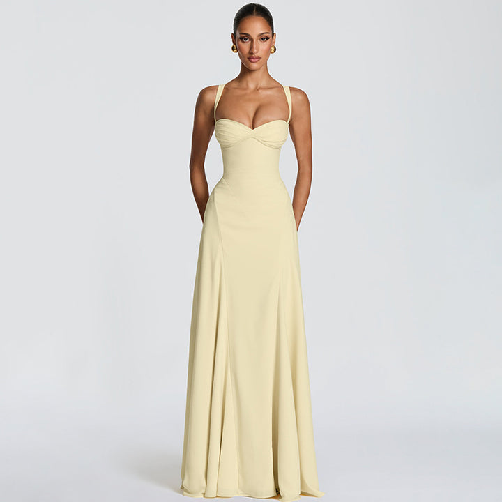 Damen Elegantes Maxikleid mit raffinierten Trägerdetails und schmeichelndem Schnitt Drune