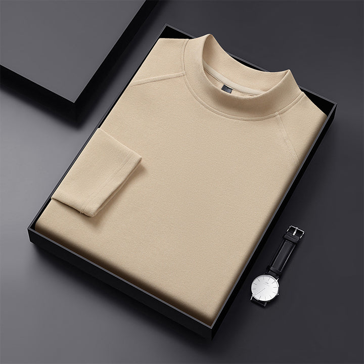 Herren Premium-Mockneck-Pullover aus feinem Woll-Mix mit Raglanärmeln Drune
